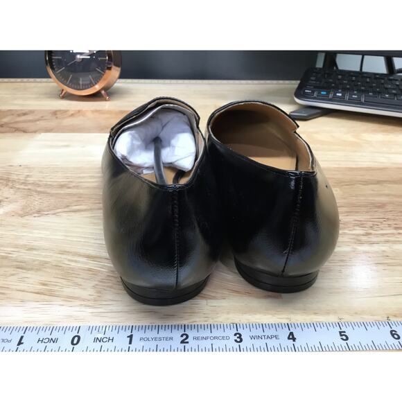 Nine West A Dream Women 7 Black Faux Leather Slip-On Pointed Toe Classic Loafers - Picture 4 of 6